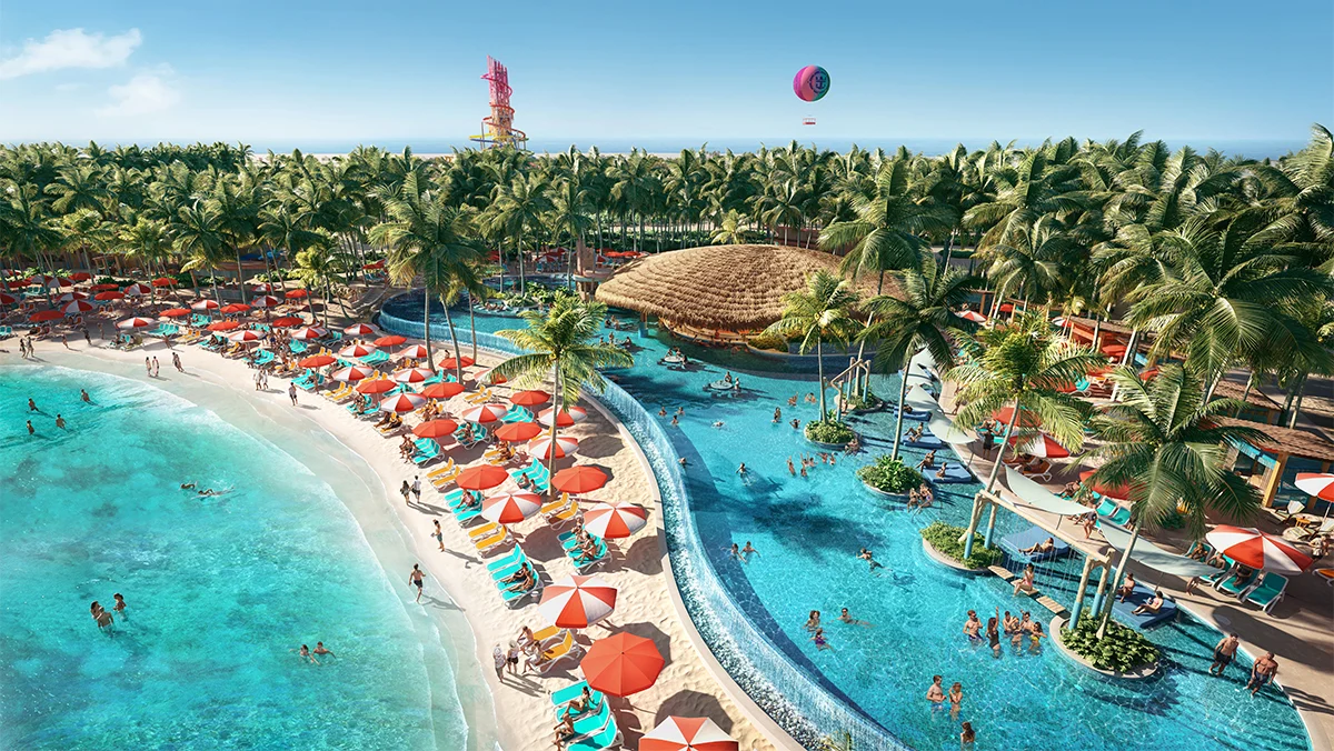 The Hideaway at Perfect Day at CocoCay, an infinity pool overlooking the Bahamas