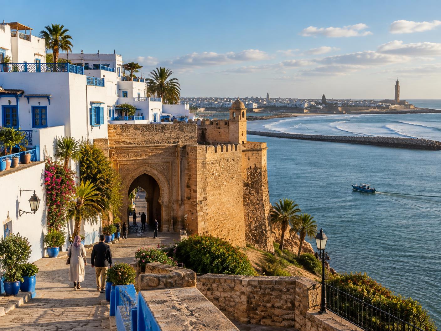 The Kasbah of the Udayas overlooking the water in Rabat